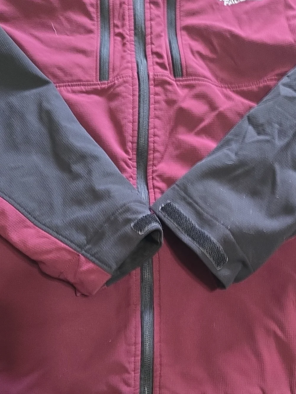 The North Face Maroon and Black Softshell Jacket